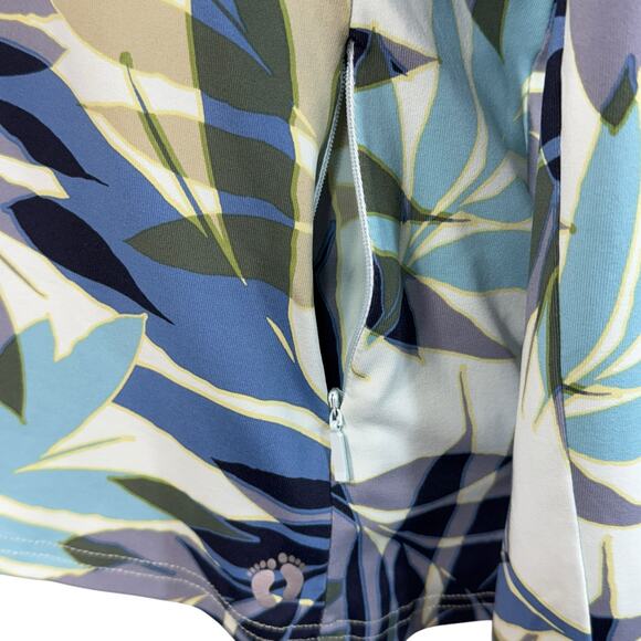 Hang Ten Medium Rashguard Swim Top UPF 50+ Quick-Dry Long Sleeve Leaf Print Crew - Picture 6 of 9